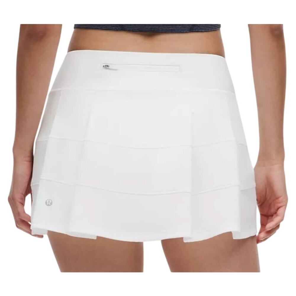 LULULEMON Pace Rival Mid Rise Skirt Long White 6 Active Skort LW8A85T
